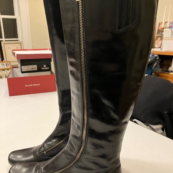 FRYE BOOTS, black patent leather, size 10 in excellent condition- Vintage - Picture 2 of 5